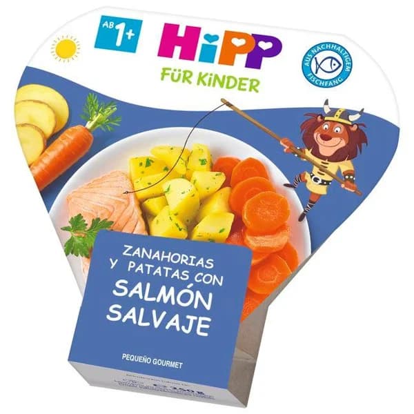 Zanahorias y patatas con salmón salvaje HIPP, tarrina 250 g - 1 ud - Imagen del producto en Findit
