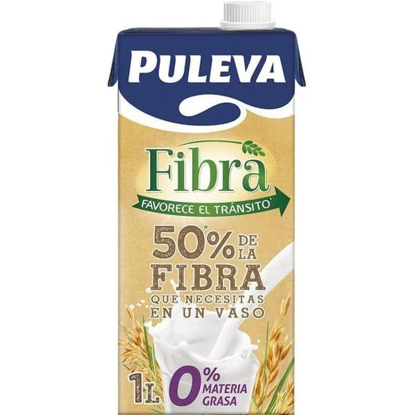 Leche de Fibra baja en grasa PULEVA, brik 1 litro - 1 l - Imagen del producto en Findit
