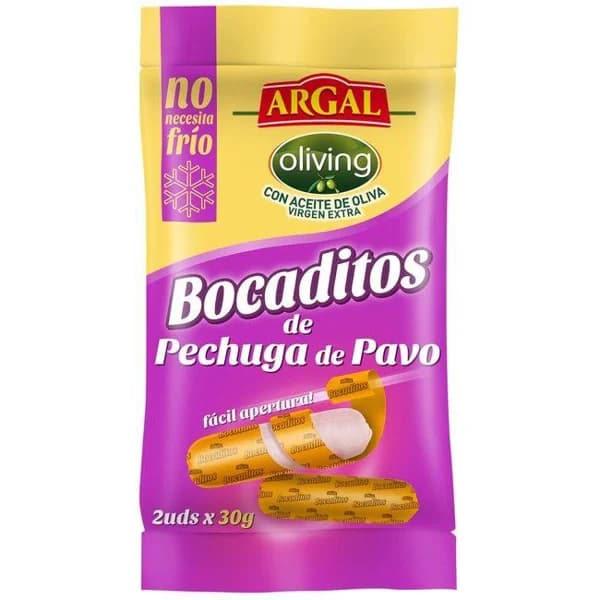 Bocaditos de pechuga de pavo ARGAL, bandeja 50 g - 0.05 kg - Imagen del producto en Findit