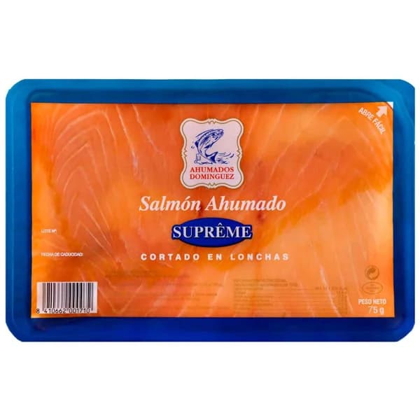 Lomos de salmón ahumado DOMINGUEZ, bandeja 85 g - 1 ud - Imagen del producto en Findit