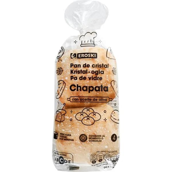 Chapata cristal EROSKI, bolsa 4 uds - 4 ud - Imagen del producto en Findit