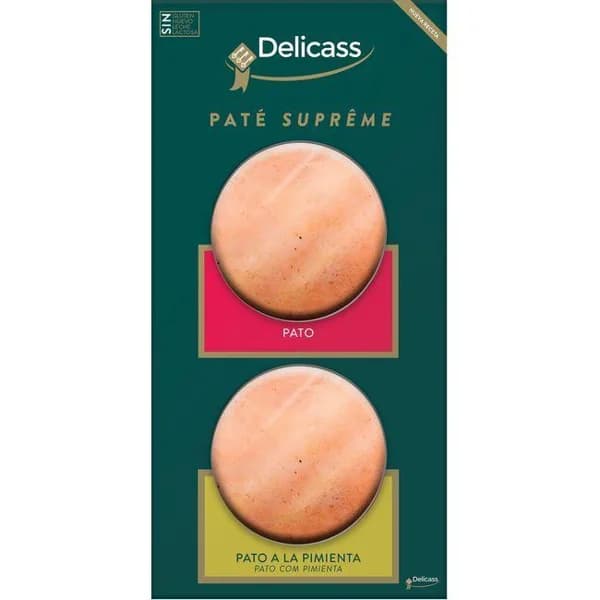 Paté de pato supreme DELICASS, pack 2x70 g - 0.14 kg - Imagen del producto en Findit