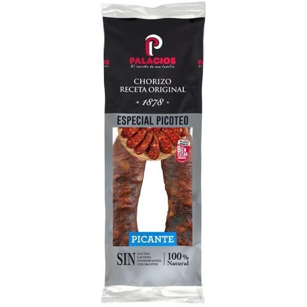 Chorizo picante especial picoteo PALACIOS, sarta 425 g - 1 ud - Imagen del producto en Findit