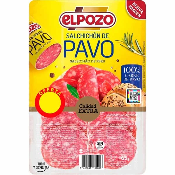 Salchichón de pavo ELPOZO, bandeja 65 g - 1 ud - Imagen del producto en Findit