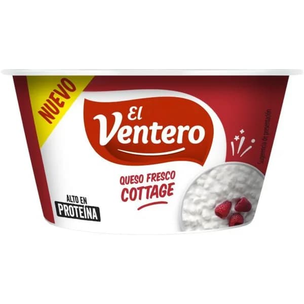 Queso fresco Cottage EL VENTERO, tarrina 180 g - 0.18 kg - Imagen del producto en Findit