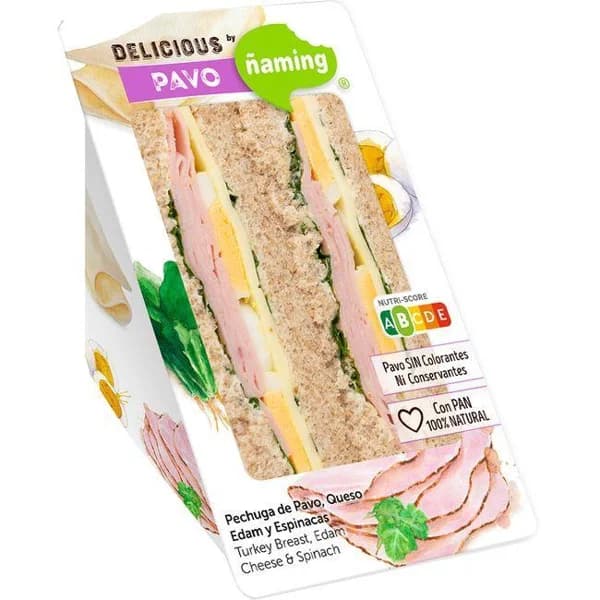 Sandwich Delicious con pavo ÑAMING, 1 ud, 200 g - 1 ud - Imagen del producto en Findit