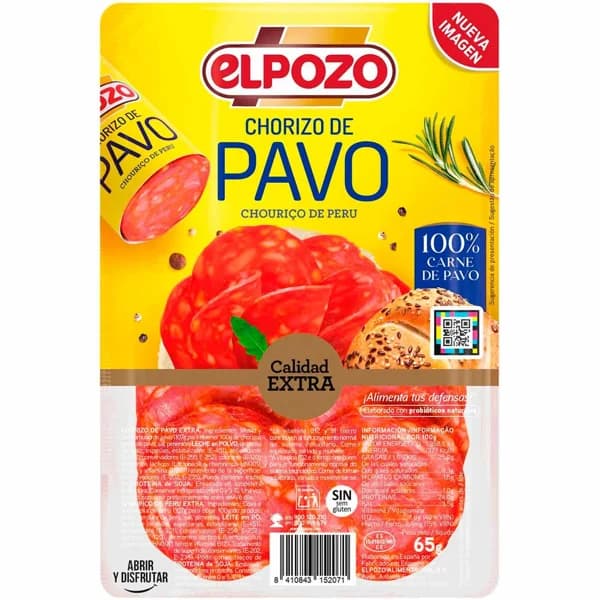Chorizo de pavo ELPOZO, bandeja 65 g - 1 ud - Imagen del producto en Findit