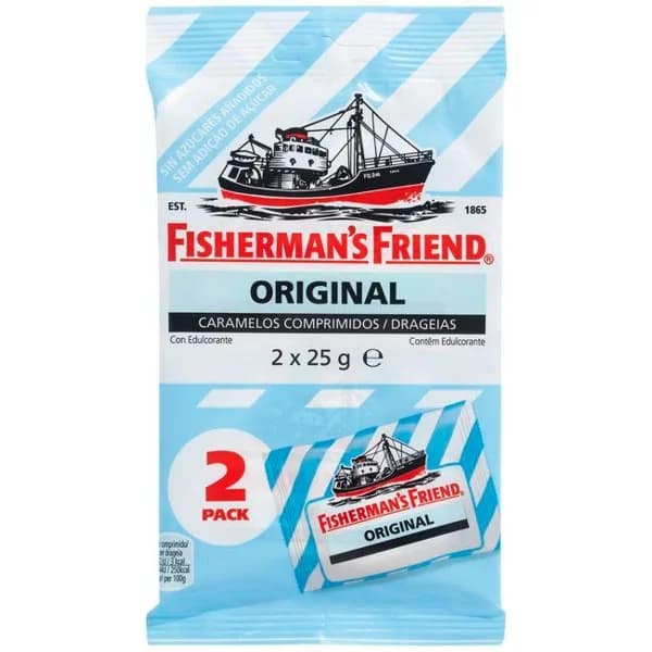 Caramelo sin azúcar FISHERMAN`S, pack 2x25 g - 1 ud - Imagen del producto en Findit