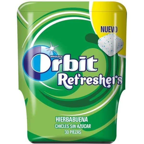 Chicle refreshers de hierbabuena ORBIT, bote 67 g - 1 ud - Imagen del producto en Findit
