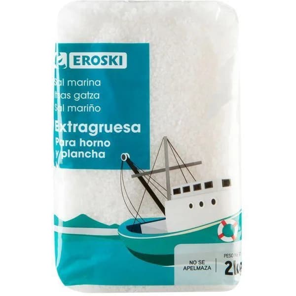 Sal marina extragruesa para horno EROSKI, paquete 2 kg - 2 kg - Imagen del producto en Findit