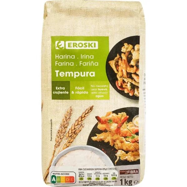 Harina para tempura EROSKI, paquete 1 kg - 1 kg - Imagen del producto en Findit