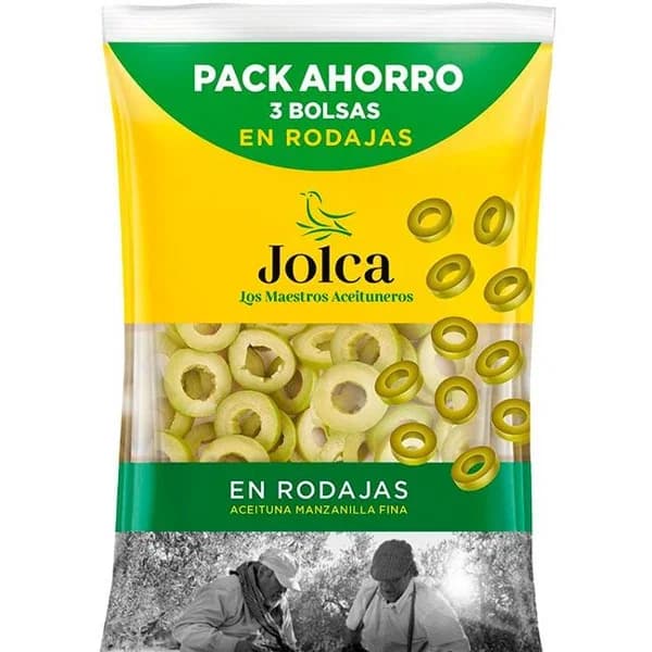 Aceitunas verdes en rodajas JOLCA, pack 3x50 g - 0.15 kg - Imagen del producto en Findit