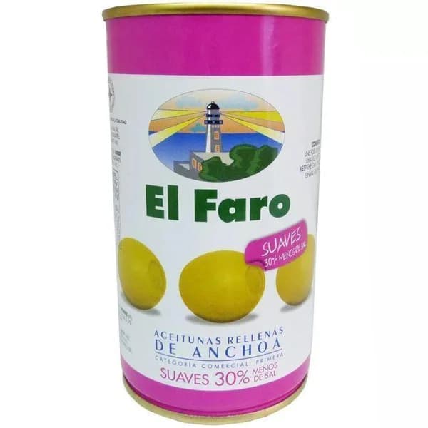 Aceitunas rellenas suave EL FARO, lata 150 g - 0.15 kg - Imagen del producto en Findit