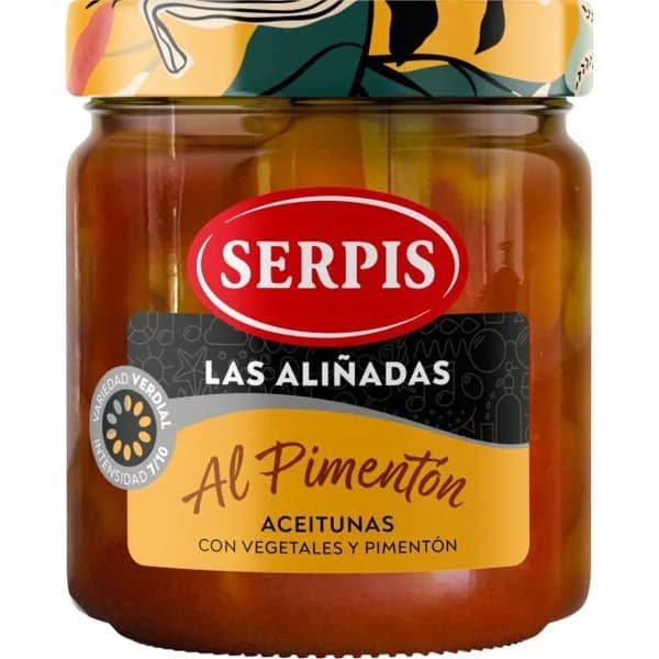 Aceitunas al pimentón SERPIS, frasco 220 g - 0.22 kg - Imagen del producto en Findit
