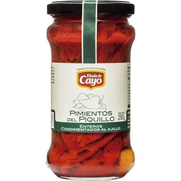 Pimiento de piquillo entero VIUDA DE CAYO, frasco 290 g - 0.29 kg - Imagen del producto en Findit
