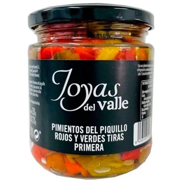 Pimiento del piquillo en tiras JOYAS DEL VALLE,  frasco 270 g - 0.27 kg - Imagen del producto en Findit