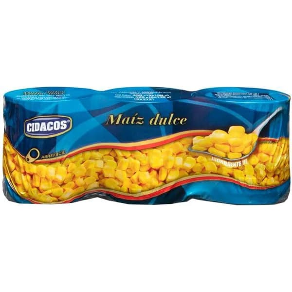 Maíz dulce CIDACOS, pack 3x140 g - 0.42 kg - Imagen del producto en Findit