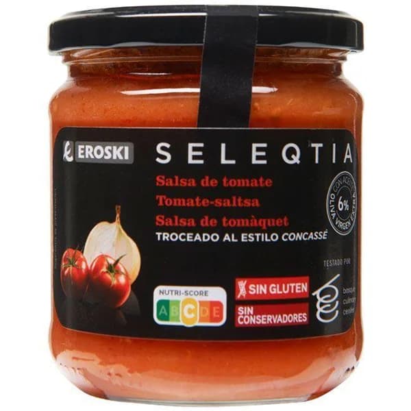 Salsa de tomate Eroski SELEQTIA, frasco 350 g - 0.35 kg - Imagen del producto en Findit