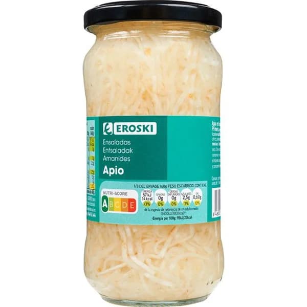 Apio rallado en tiras EROSKI, frasco 180 g - 0.18 kg - Imagen del producto en Findit