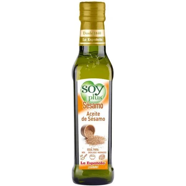 Aceite de sésamo LA ESPAÑOLA SOY PLUS, botella 250 ml - 0.25 l - Imagen del producto en Findit