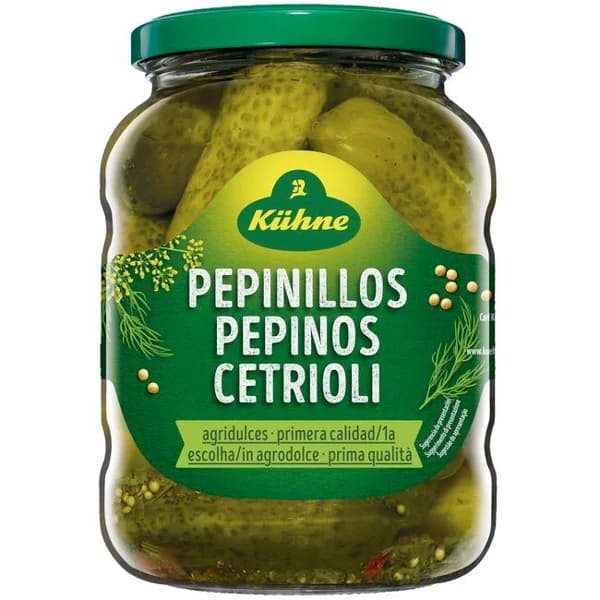 Pepinillos agridulces 1ª calidad KUHNE, frasco 360 g - 0.36 kg - Imagen del producto en Findit