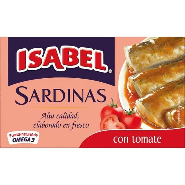 Sardina en tomate 3/4 piezas ISABEL, lata 115 g - 1 ud - Imagen del producto en Findit