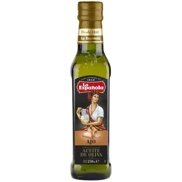 Aceite de oliva virgen extra al ajo LA ESPAÑOLA, botella 25 cl - 0.25 l - Imagen del producto en Findit