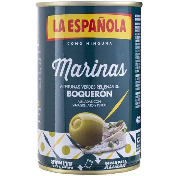 Aceitunas marinas rellenas de boqueron LA ESPAÑOLA, lata 130 g - 0.13 kg - Imagen del producto en Findit