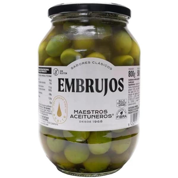 Aceitunas embrujos M. ACEITUNEROS, frasco 500 g - 0.39 kg - Imagen del producto en Findit