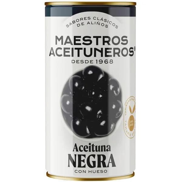Aceituna negra con hueso M. ACEITUNEROS, lata 185 g - 0.19 kg - Imagen del producto en Findit