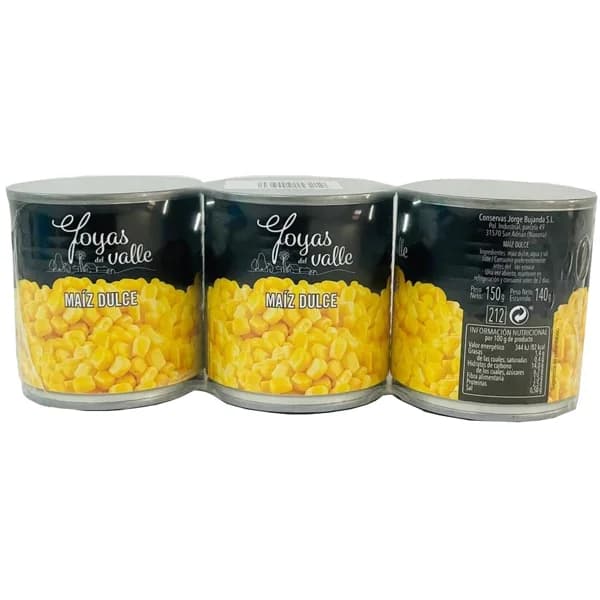 Maíz dulce JOYAS DEL VALLE, pack 3x140 g - 0.42 kg - Imagen del producto en Findit