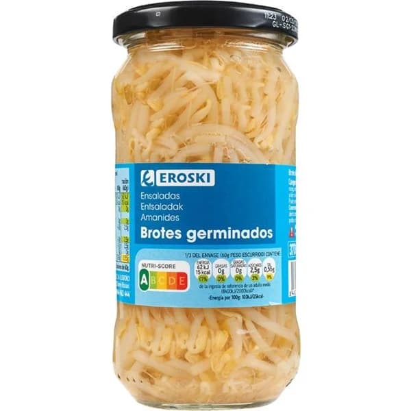 Brotes de germinados EROSKI, frasco 180 g - 0.18 kg - Imagen del producto en Findit