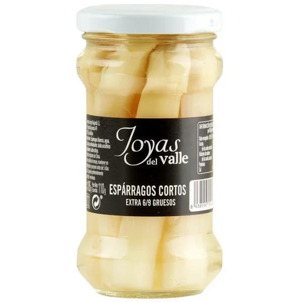 Espárrago corto extra 6/9 piezas JOYAS DEL VALLE, frasco 110 g - 0.11 kg - Imagen del producto en Findit