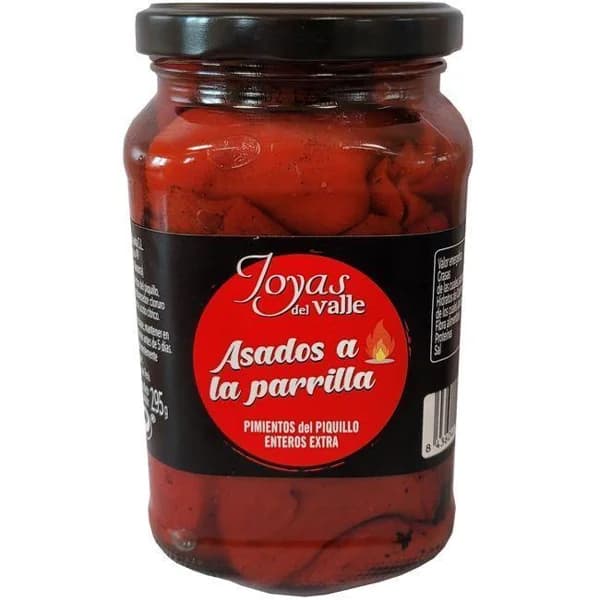 Piquillo extra asado a la parrilla JOYAS DEL VALLE, frasco 295 g - 0.29 kg - Imagen del producto en Findit