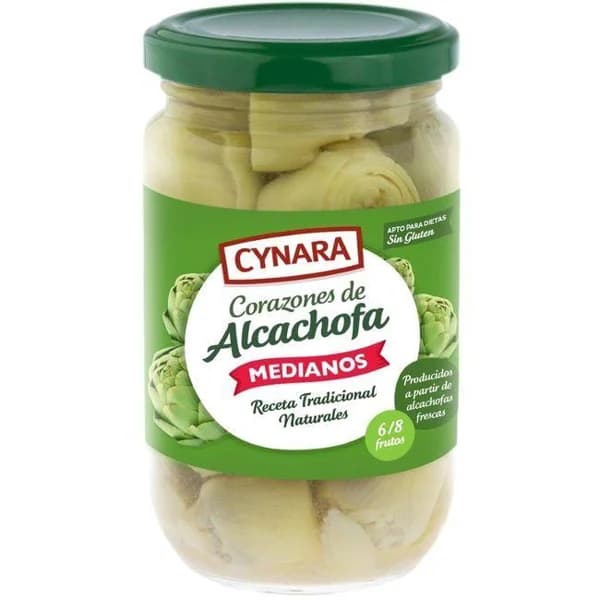 Corazones de alcachofa natural 6/8 frutos CYNARA, frasco 175 g - 0.18 kg - Imagen del producto en Findit