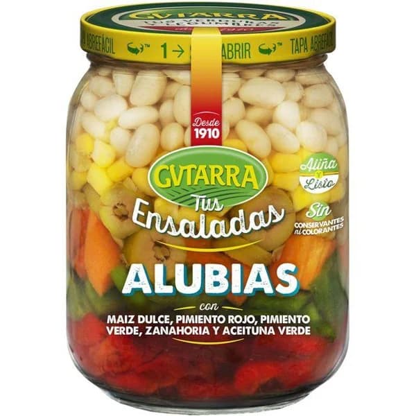 Tus ensaladas de alubias GVTARRA, frasco 335 g - 1 ud - Imagen del producto en Findit