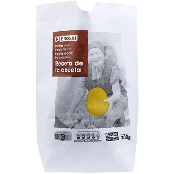 Patatas fritas estilo caseras EROSKI, bolsa 300 g - 0.3 kg - Imagen del producto en Findit
