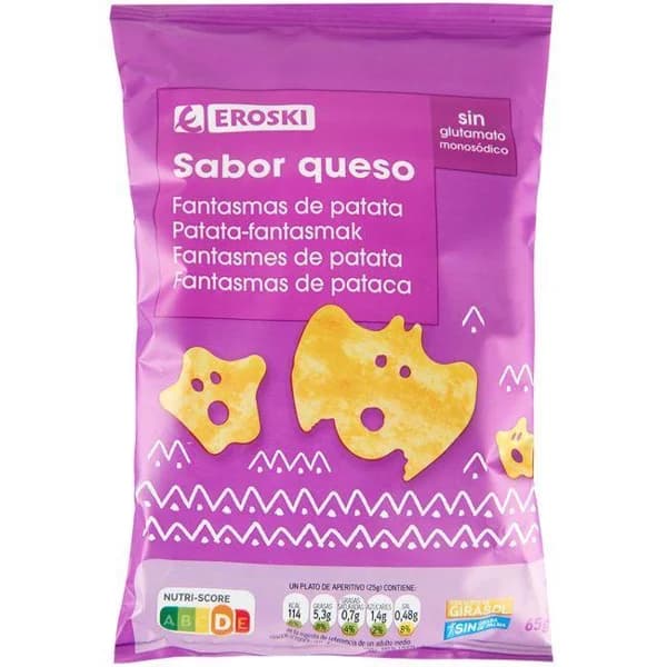Fantasinis de queso EROSKI, bolsa 65 g - 0.07 kg - Imagen del producto en Findit