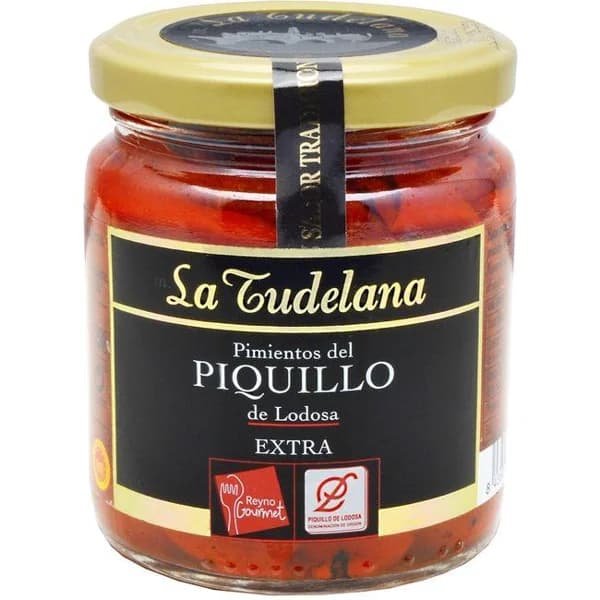 Pimiento piquillo entero D.O. Lodosa LA TUDELANA, frasco 190 g - 0.19 kg - Imagen del producto en Findit