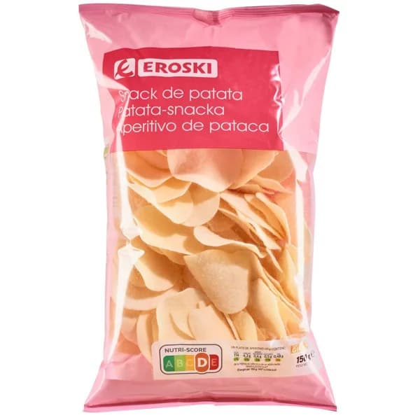 Patatas chips light EROSKI, bolsa 150 g - 0.15 kg - Imagen del producto en Findit