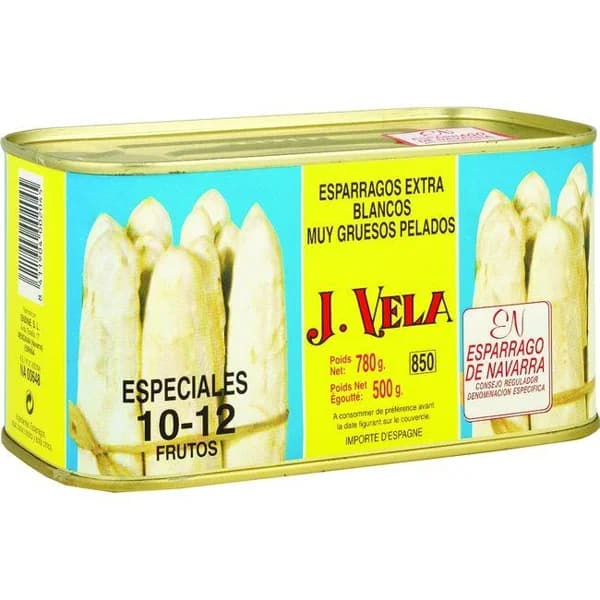 Espárrago I.G.P. 10/12 piezas J. VELA, lata 500 g - 1 ud - Imagen del producto en Findit
