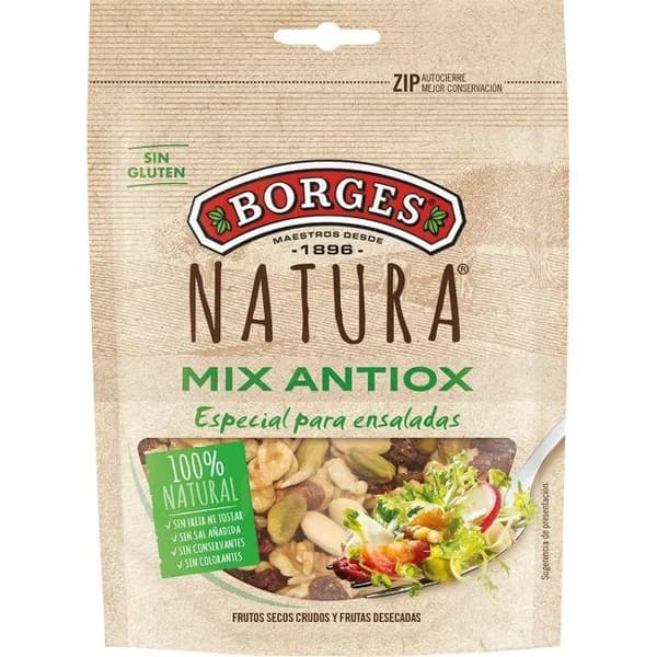 Cocktail  de f.secos- fruta desecada BORGES Natura, bolsa 130 g - 0.13 kg - Imagen del producto en Findit