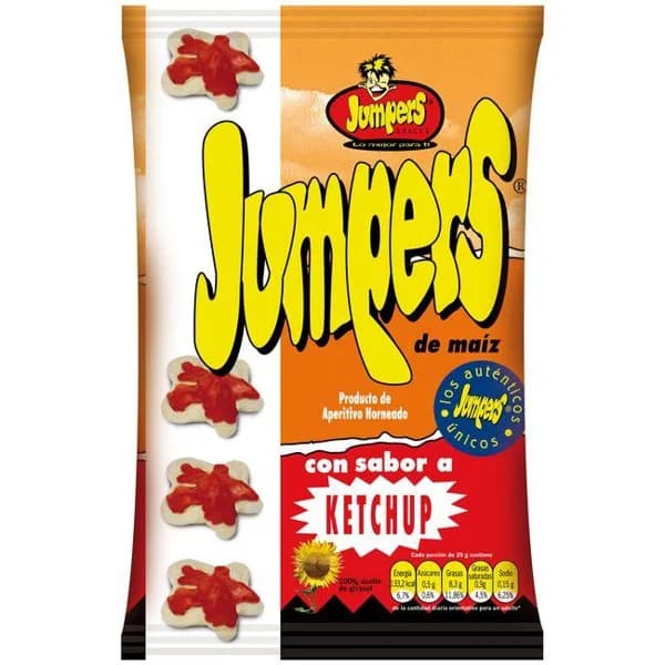 Aperitivo sabor ketchup JUMPERS, bolsa 100 g - 0.1 kg - Imagen del producto en Findit