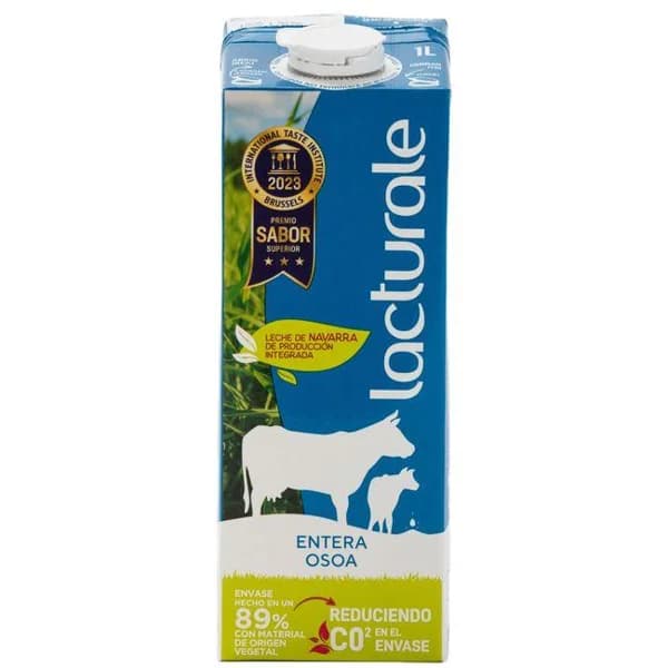Leche entera LACTURALE, brik 1 litro - 1 l - Imagen del producto en Findit