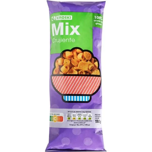 Mix crujiente EROSKI, bolsa 150 g - 0.15 kg - Imagen del producto en Findit