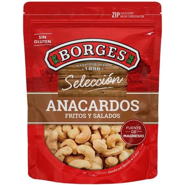 Anacardo frito con sal BORGES, bolsa 80 g - 0.08 kg - Imagen del producto en Findit