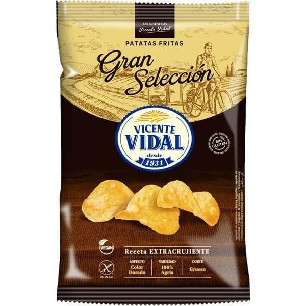 Patatas fritas VICENTE VIDAL GRAN SELECCIÓN, bolsa 150 g - 0.15 kg - Imagen del producto en Findit