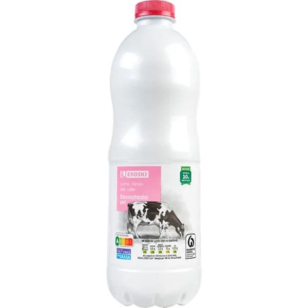 Leche desnatada EROSKI, botella 1,5 litros - 1.5 l - Imagen del producto en Findit