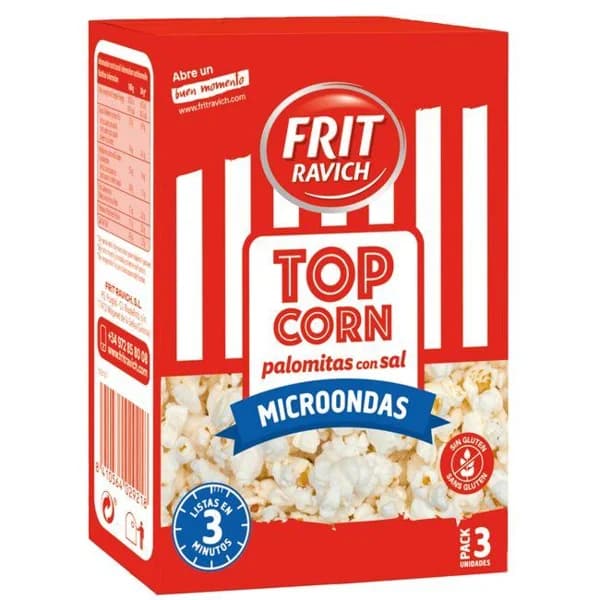 Palomitas con sal para microondas FRIT RAVICH, pack 3x90 g - 0.27 kg - Imagen del producto en Findit