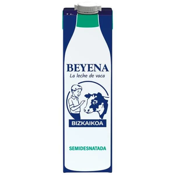 Leche semidesnatada BEYENA, brik 1 litro - 1 ud - Imagen del producto en Findit